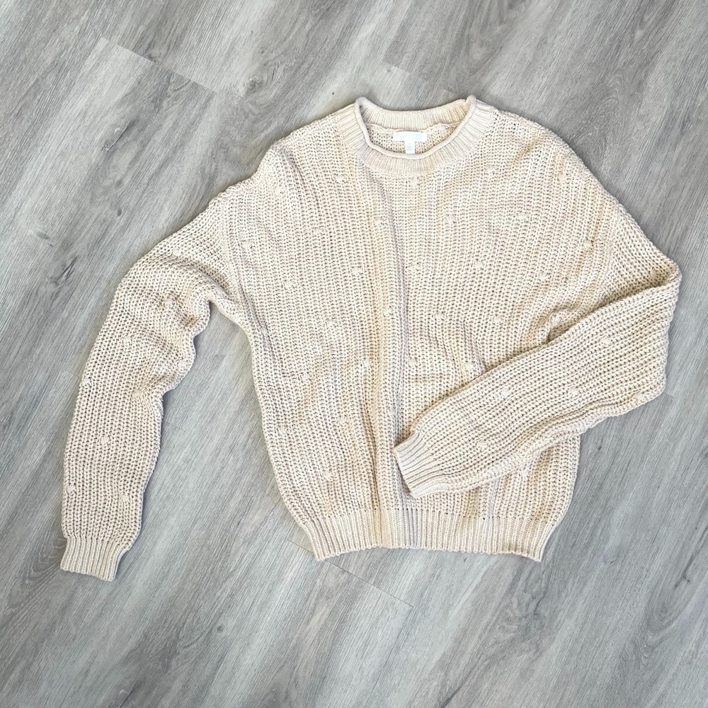 Abound Beige Crewneck Knit Sweater